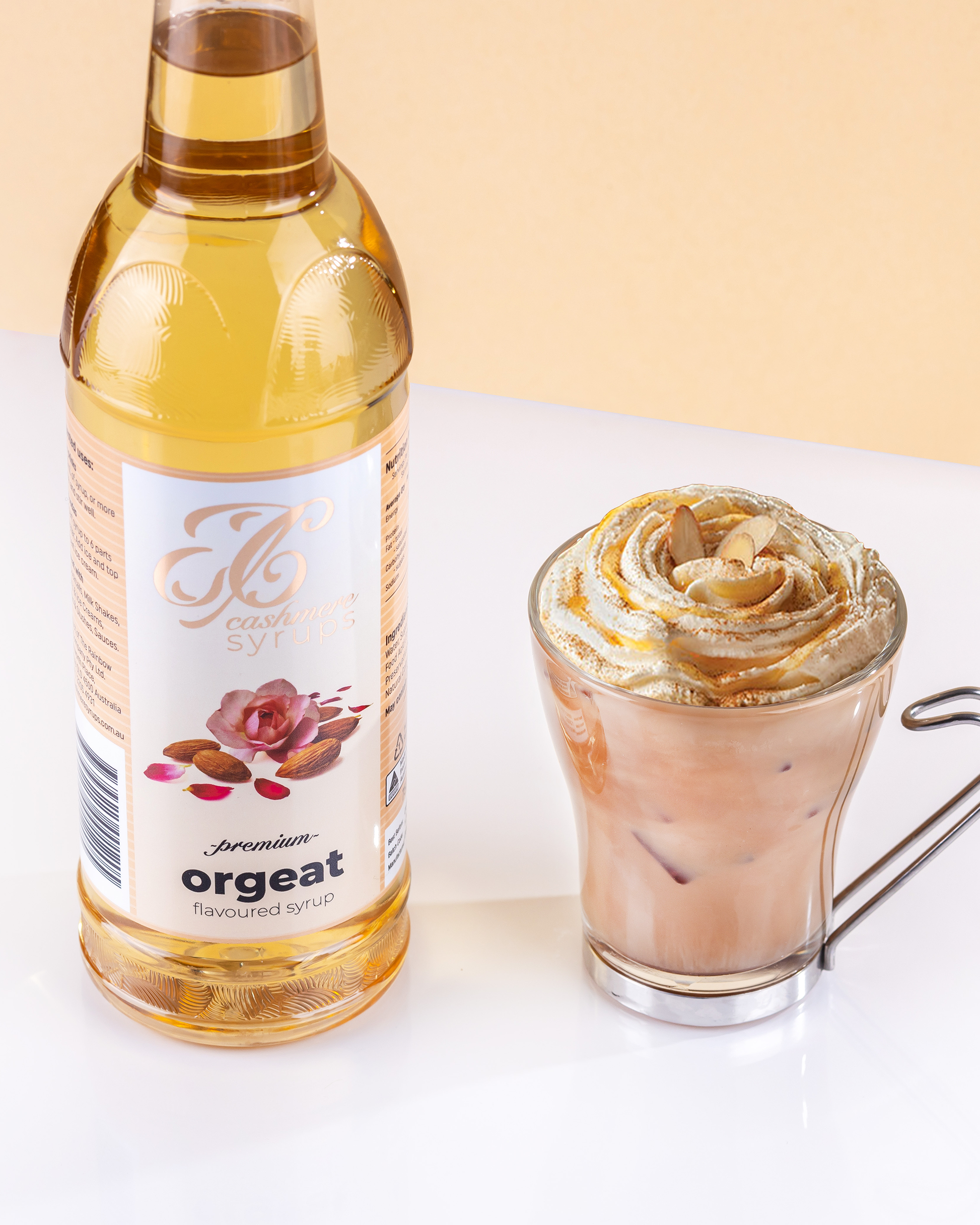 Orgeat Syrup with iced almond latte