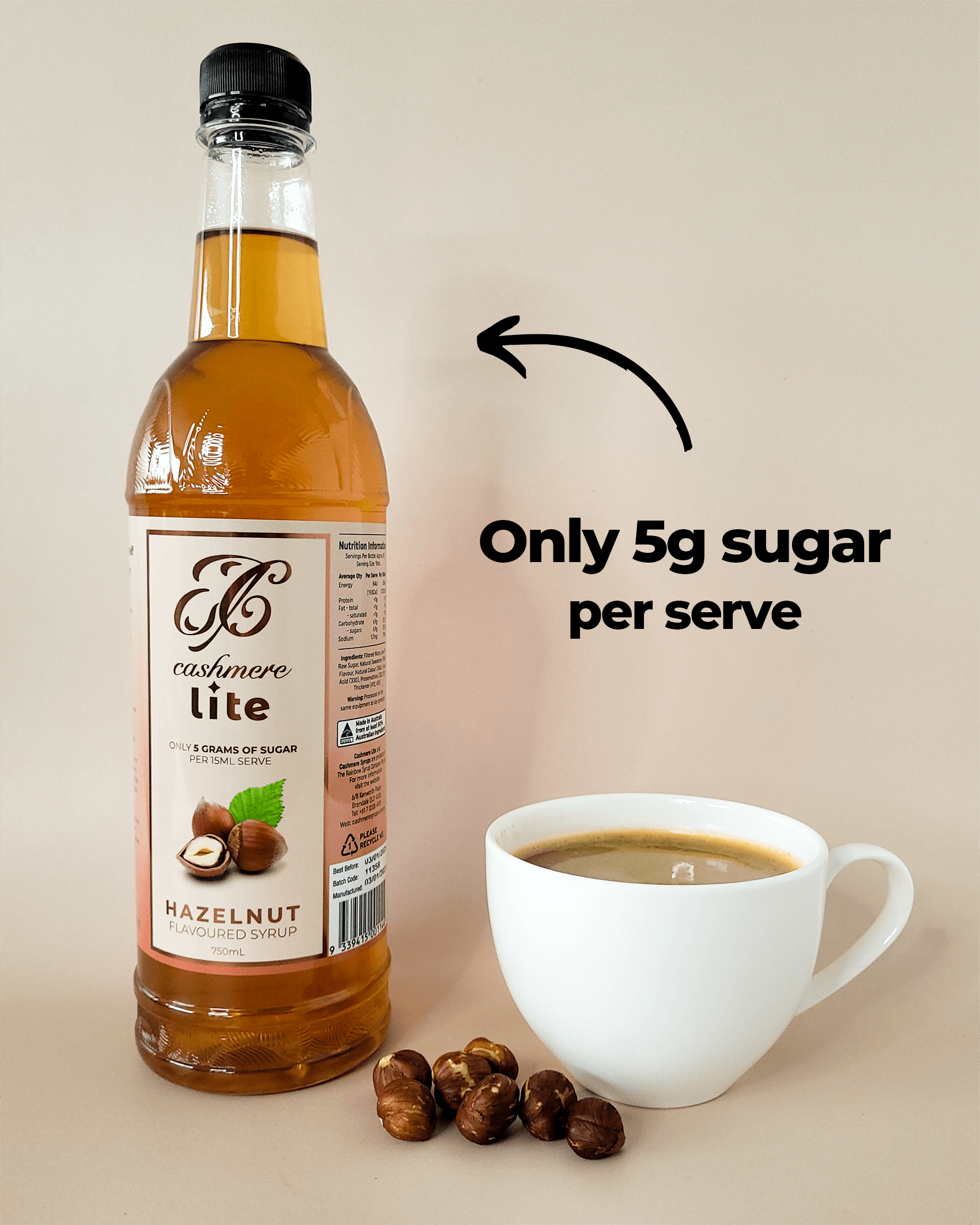Cashmere Lite Hazelnut Flavoured Syrup