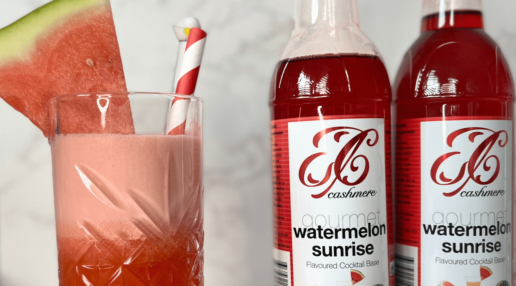 Iced Watermelon Sunrise Cocktail