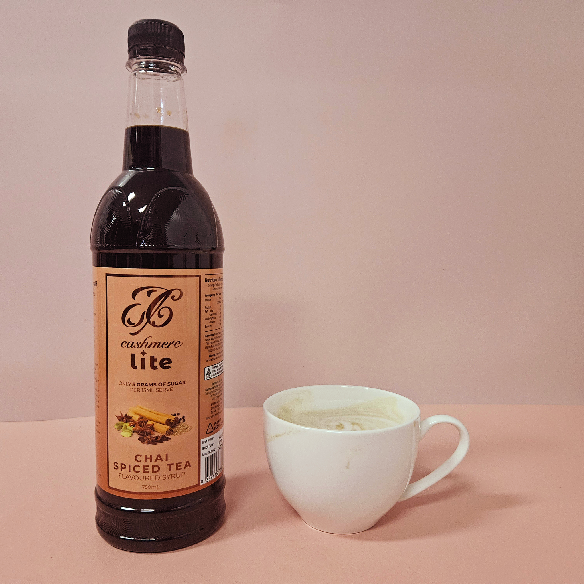 Cashmere Lite Chai Spiced Tea Flavoured Syrup