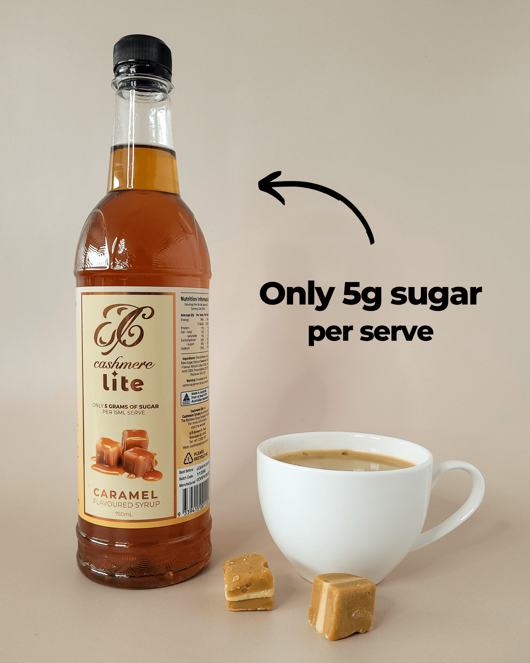 Cashmere Lite Caramel Flavoured Syrup