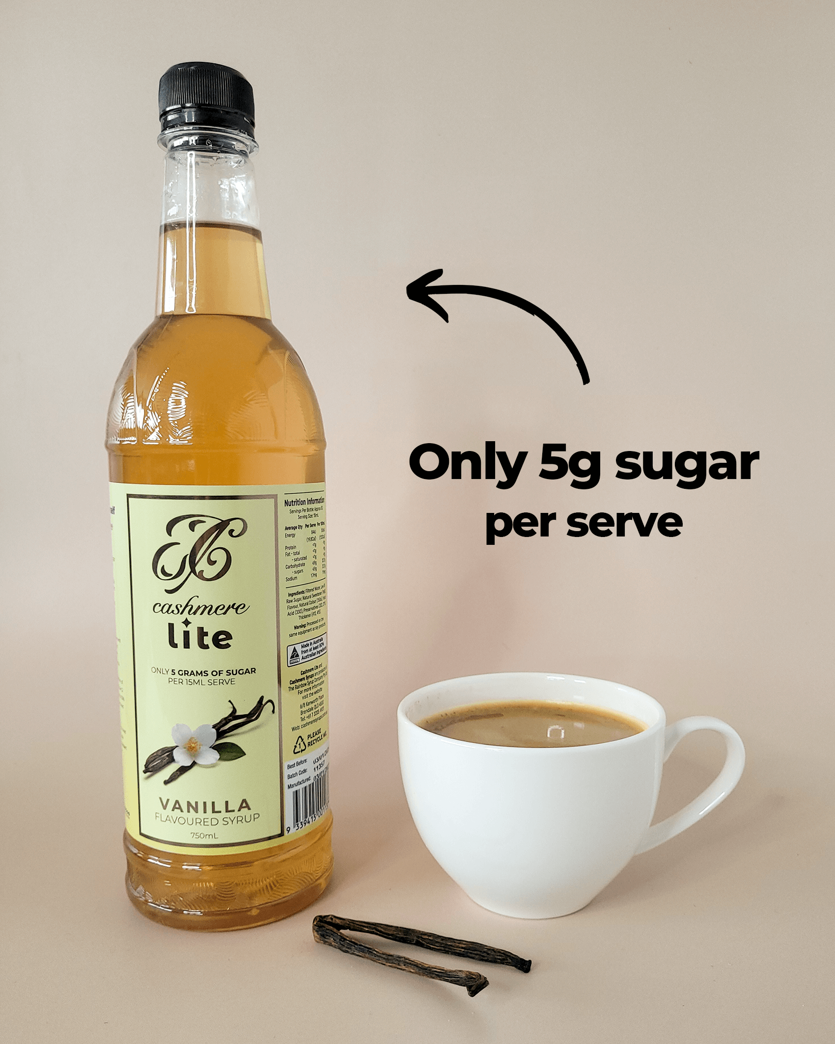 Cashmere Lite Vanilla Flavoured Syrup